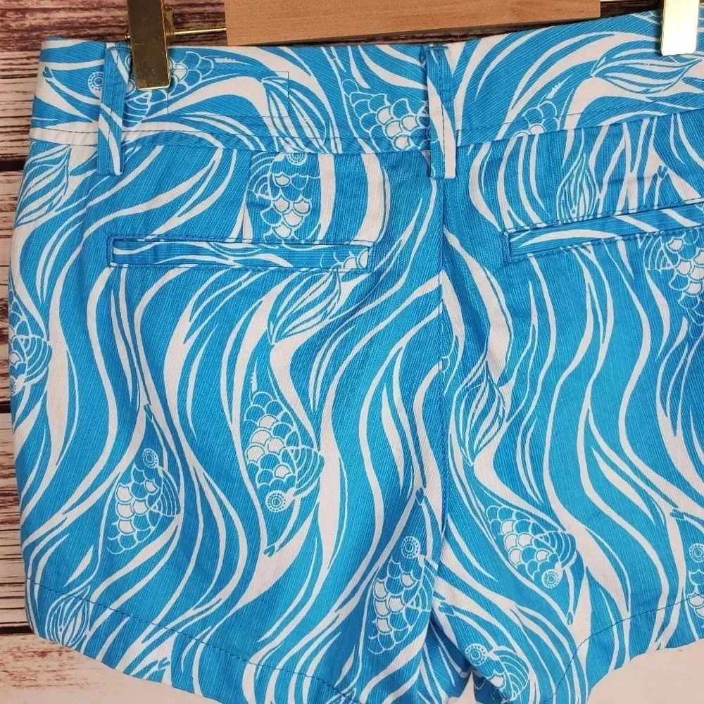Lilly Pulitzer Womens Size 2 Blue/WhiteJoe Fish Callahan Shorts - Picture 7 of 10
